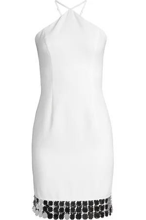 Liv Foster Women Halter Dresses - Women's Disc-Fringe Halter Minidress - Ivory - Size 0 - Ivory - Size 0