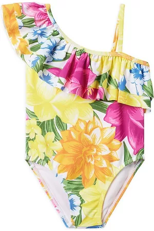 Janie and Jack Girls Swimsuits - Little Girl's & Girl's Floral Ruffle Swimsuit - Size 2 - Size 2