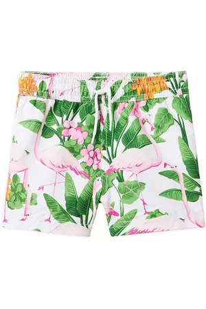 Janie and Jack Boys Swim Shorts - Little Boy's & Boy's Tropical Flamingo Swim Trunks - Size 2 - Size 2