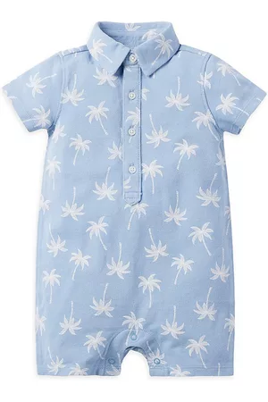 Janie and Jack Baby Rompers - Baby Boy's Palm Tree Romper - Blue - Size Newborn - Blue - Size Newborn
