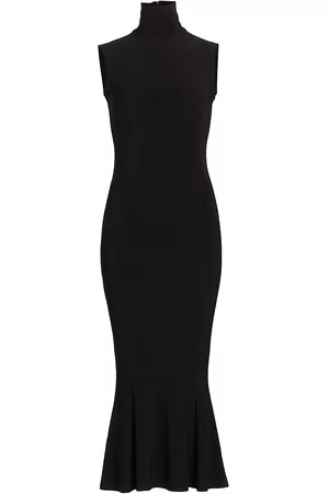 Norma Kamali Women Midi Dresses - Women's Turtleneck Fishtail Midi-Dress - Black - Size XXS - Black - Size XXS