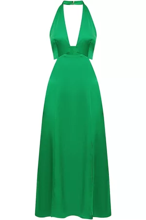Reiss Women Halter Dresses - Women's Maia Halterneck Cut-Out Midi-Dress - Green - Size 8 - Green - Size 8