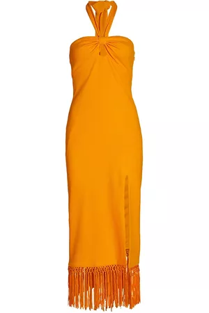 Saylor Women Midi Dresses - Women's Jynx Macramé-Fringe Midi-Dress - Mango - Size XS - Mango - Size XS
