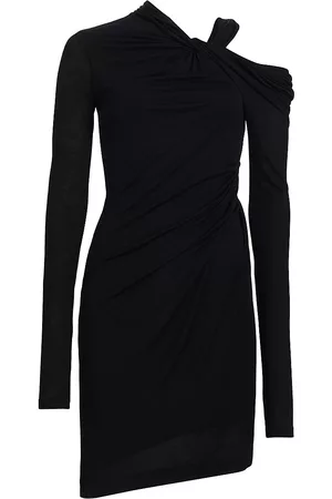 Helmut Lang Women Knit & Sweater Dresses - Women's Twist Draped Knit Minidress - Black - Size XXS - Black - Size XXS