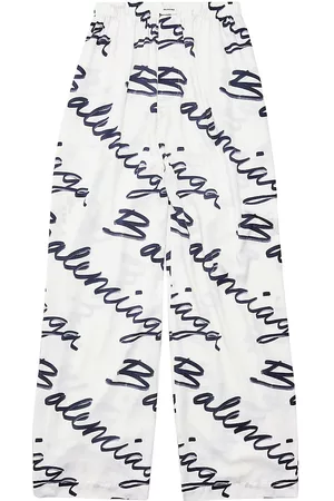 Balenciaga Women Pajamas - Women's Scribble Pyjama Pants - White Blue - Size 0 - White Blue - Size 0