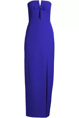 Liv Foster Women Evening Dresses & Gowns - Women's Cut-Out Crepe Column Gown - Royal Sapphire - Size 14 - Royal Sapphire - Size 14