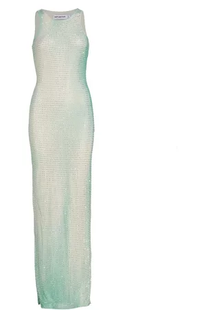 Self-Portrait Women Bodycon Dresses - Women's Crystal Bodycon Gown - Green - Size 0 - Green - Size 0