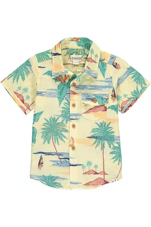 Me & Henry Boys Shirts - Baby Boy's & Little Boy's Aloha Print Shirt - Yellow - Size 4 - Yellow - Size 4