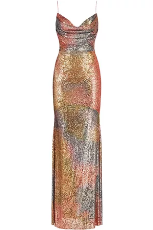 THEIA Women Evening Dresses & Gowns - Women's Brynn Cowlneck Sequin Gown - Daydream - Size 0 - Daydream - Size 0