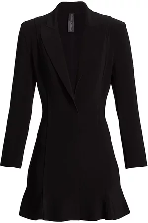 Norma Kamali Women Blazer Dresses - Women's Blazer Fishtail Minidress - Black - Size XXS - Black - Size XXS