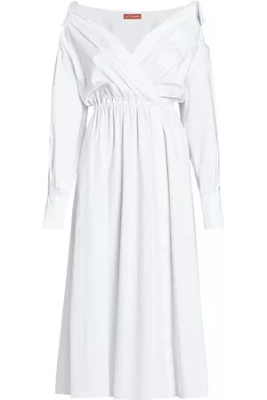 Altuzarra Women Strapless Dresses - Women's Lyddy Off-the-Shoulder Midi-Dress - Optic White - Size 2 - Optic White - Size 2