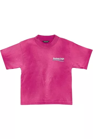 Balenciaga T-Shirts - Kid's Political Campaign T-Shirt - Dark Pink - Size 8 - Dark Pink - Size 8