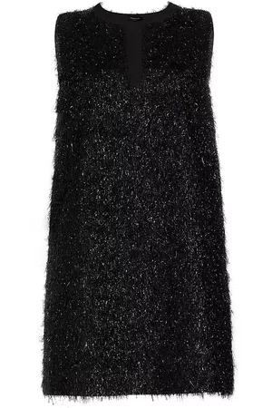 Fabiana Filippi Women Sleeveless Dresses - Women's Sleeveless Metallic Minidress - Nero - Size 4 - Nero - Size 4
