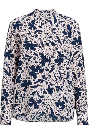 Stella McCartney Women Shirts - Women's Forest Floor Floral Silk Shirt - Pink Multi - Size 10 - Pink Multi - Size 10