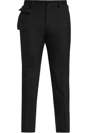 UNDERCOVER Men Skinny Pants - Men's Wool Slim-Fit Pants - Charcoal - Size Large - Charcoal - Size Large