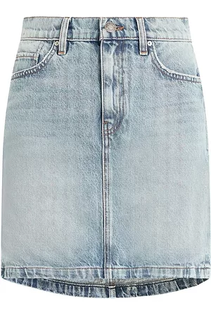 Hudson Women Mini Skirts - Women's Curved Hem Denim Miniskirt - Sterling - Size 23 - Sterling - Size 23