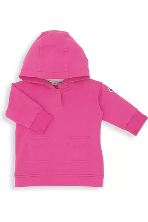 Moncler Girls Polo T-Shirts - Baby Girl's & Little Girl's Logo Hooded Polo Dress - Pink - Size 3 Months - Pink - Size 3 Months
