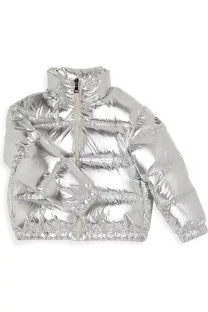 Moncler Girls Jackets - Little Girl's & Girl's Meuse Down Jacket - Silver - Size 4 - Silver - Size 4
