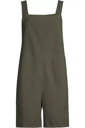 Eileen Fisher Women Shorts - Women's Short Cotton-Blend Overall - Loden Green - Size Medium - Loden Green - Size Medium