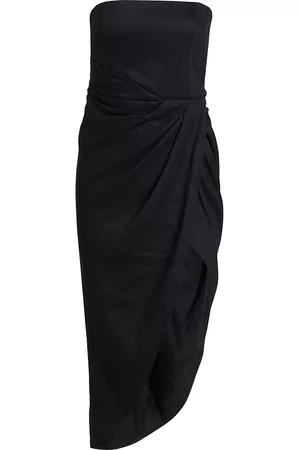 GAUGE81 Women Asymmetrical Dresses - Women's Lica Strapless Asymmetric Midi-Dress - Black - Size 2 - Black - Size 2