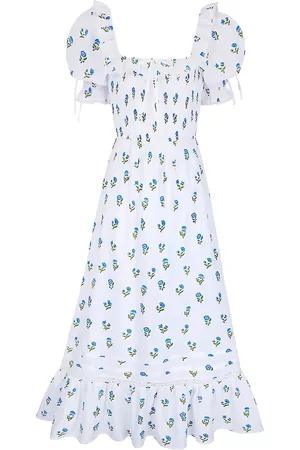 Pink City Prints Women Party & Cocktail Dresses - Women's Meryl Dress - Cobalt Mini Blossom - Size XXS - Cobalt Mini Blossom - Size XXS