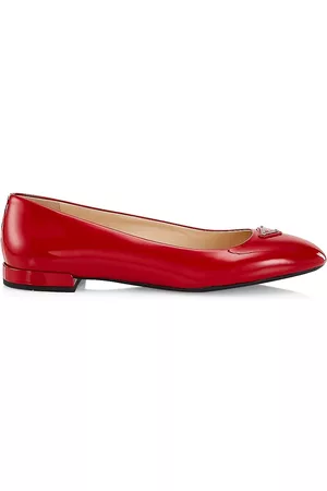 Prada Women Ballerinas - Women's 15MM Patent Ballet Flats - Red - Size 9 - Red - Size 9