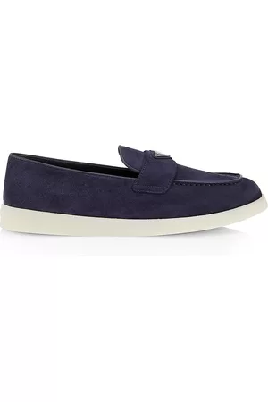Prada Women Platforms - Women's Suede Boat Shoes - Blue - Size 6 - Blue - Size 6