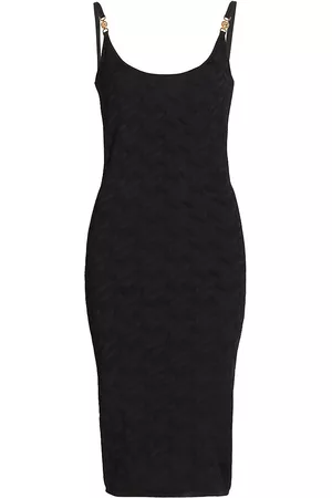VERSACE Women Midi Dresses - Women's La Vacanza Sleeveless Ribbed Midi-Dress - Black - Size 4 - Black - Size 4