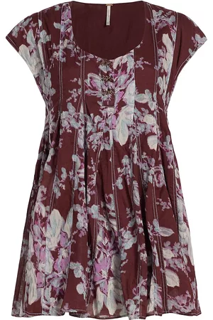 Free People Women Printed & Patterned Dresses - Women's Sully Floral Trapeze Minidress - Raisin Combo - Size XS - Raisin Combo - Size XS