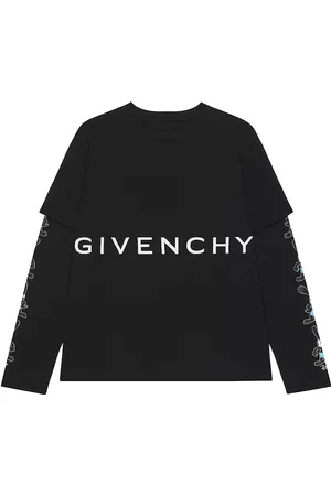 Givenchy Men T-Shirts - Men's Oswald Double Layer T-Shirt - Black - Size Large - Black - Size Large