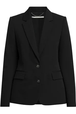 Stella McCartney Women Blazers - Women's Tailored Stretch-Wool Jacket - Black - Size 0 - Black - Size 0