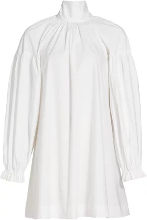 ROSETTA GETTY Women Shift Dresses - Women's Tie-Neck Shift Dress - White - Size Small - White - Size Small