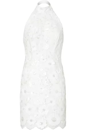 Milly Women Printed & Patterned Dresses - Women's Harriet Floral Halter Minidress - White - Size 0 - White - Size 0