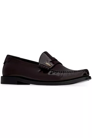 Saint Laurent Women Penny Loafers - Women's Le Loafer Penny Slippers In Smooth Leather - Dark Bordeaux - Size 5 - Dark Bordeaux - Size 5