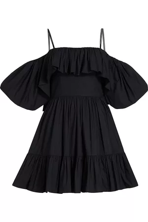 ULLA JOHNSON Women Strapless Dresses - Women's Lila Off-the-Shoulder Minidress - Noir - Size 00 - Noir - Size 00