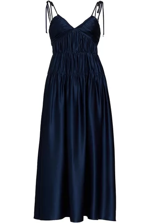 Derek Lam Women Ruched Dresses - Women's Callista Ruched Cami Dress - Summer Navy - Size 00 - Summer Navy - Size 00