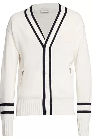 Moncler Men Sweatshirts - Men's Man Cotton Cardigan - White - Size Small - White - Size Small