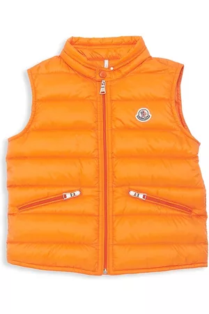 Moncler Puffer Jackets - Little Kid's & Kid's Gui Puffer Vest - Orange - Size 4 - Orange - Size 4