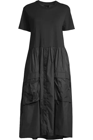 Cynthia Rowley Women Graduation Dresses - Women's Cotton & Shell T-Shirt Dress - Black - Size XS - Black - Size XS