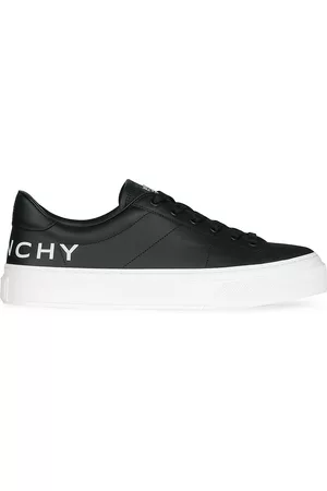 Givenchy Men Sports Equipment - Men's City Sport Sneakers In Leather With Printed Logo - Black White - Size 6 - Black White - Size 6