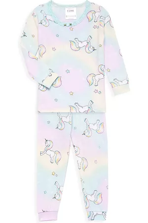 Esme Girls Sets - Baby's & Little Girl's 2-Piece Rainbow Pajama Set - Unicorns - Size 12 Months - Unicorns - Size 12 Months