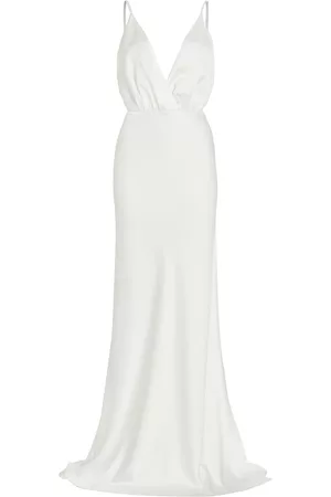 Ramy Brook Women Evening Dresses & Gowns - Women's Vick V-Neck Satin Gown - Ivory - Size 00 - Ivory - Size 00