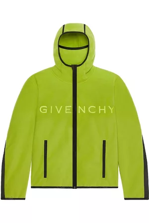 Givenchy Men Hooded Fleece Jackets - Men's Fleece Jacket With Hood - Citrus Green - Size Large - Citrus Green - Size Large