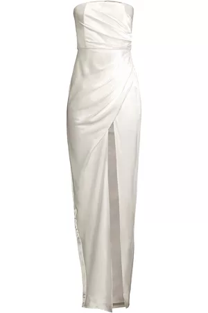 Sau Lee Women Strapless Dresses - Women's Priyanka Strapless Satin Gown - Ivory - Size 0 - Ivory - Size 0