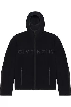 Givenchy Men Hooded Fleece Jackets - Men's Fleece Jacket With Hood - Black - Size Large - Black - Size Large