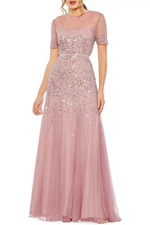 Mac Duggal Women Evening Dresses & Gowns - Women's Sequin-Embellished Gown - Rosewood - Size 4 - Rosewood - Size 4