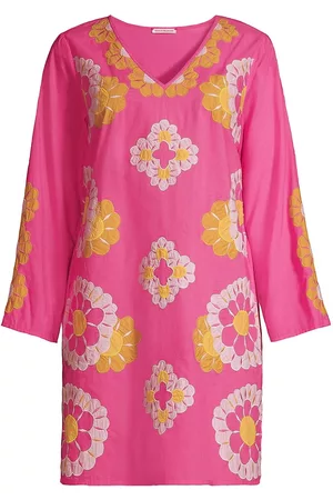 FRANCES VALENTINE Women Tunic Dresses - Women's Goldie Cotton Tunic Dress - Pink Multi - Size XS - Pink Multi - Size XS