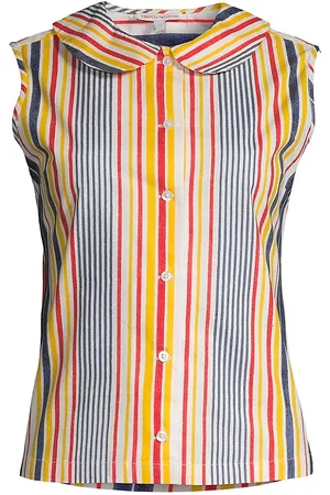FRANCES VALENTINE Women Tank Tops - Women's Shapely Striped Sleeveless Shirt - Size XS - Size XS