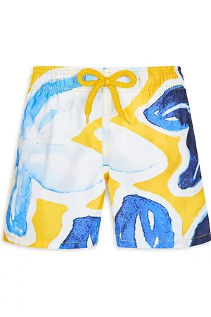 Vilebrequin Boys Swim Shorts - Little Boy's & Boy's Macro Raiatea Print Swim Trunks - Soleil - Size 10 - Soleil - Size 10