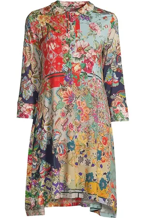 JOHNNY WAS Women Printed & Patterned Dresses - Women's Otti Floral Polo Tunic Dress - Size XS - Size XS